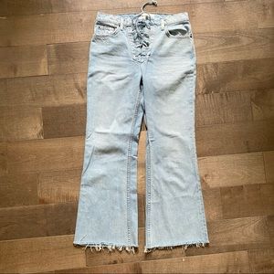Reformation Jean High rise flare jeans tie waist